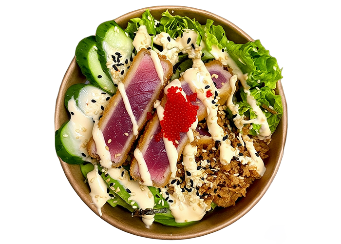 Боул-поке з Тунцем темпура заказать суши Миколаїв Budusushi Боул-поке з Тунцем темпура заказать суши