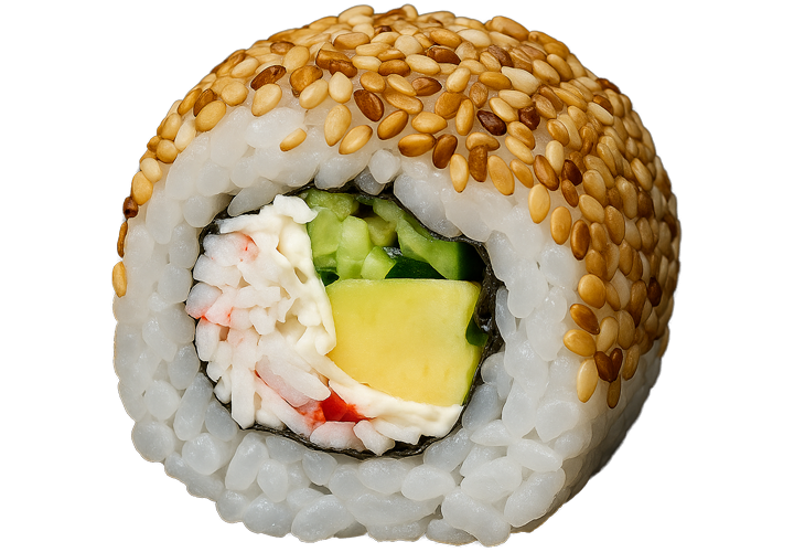 Каліфорнія з крабом у кунжуті заказать суши Миколаїв Budusushi Каліфорнія з крабом у кунжуті заказать суши