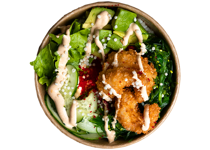 Боул-поке з креветкою попкорн заказать суши