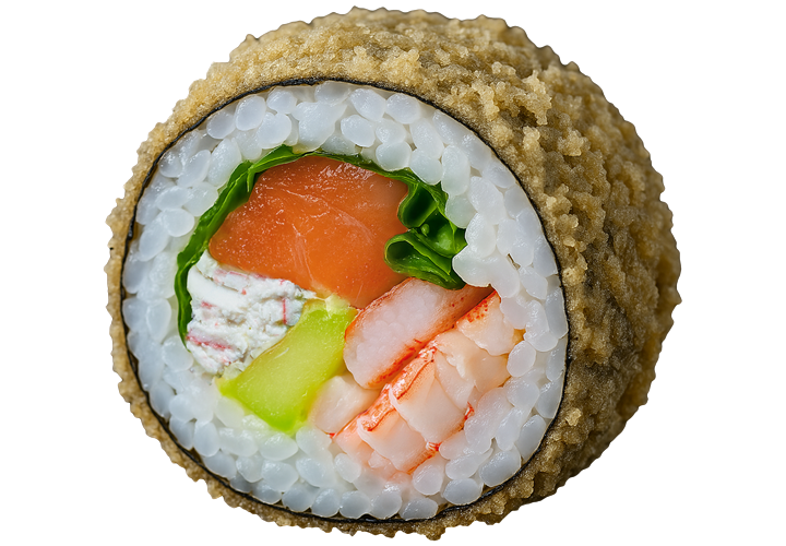Горячий ролл Темпура с лососем и креветками заказать суши Николаев Budusushi Горячий ролл Темпура с лососем и креветками заказать суши