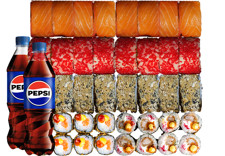 Сезонний + 2 Пепсі заказать суши Миколаїв Budusushi Сезонний + 2 Пепсі заказать суши